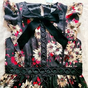 NWT Moon River Tie Neck Midi Dress